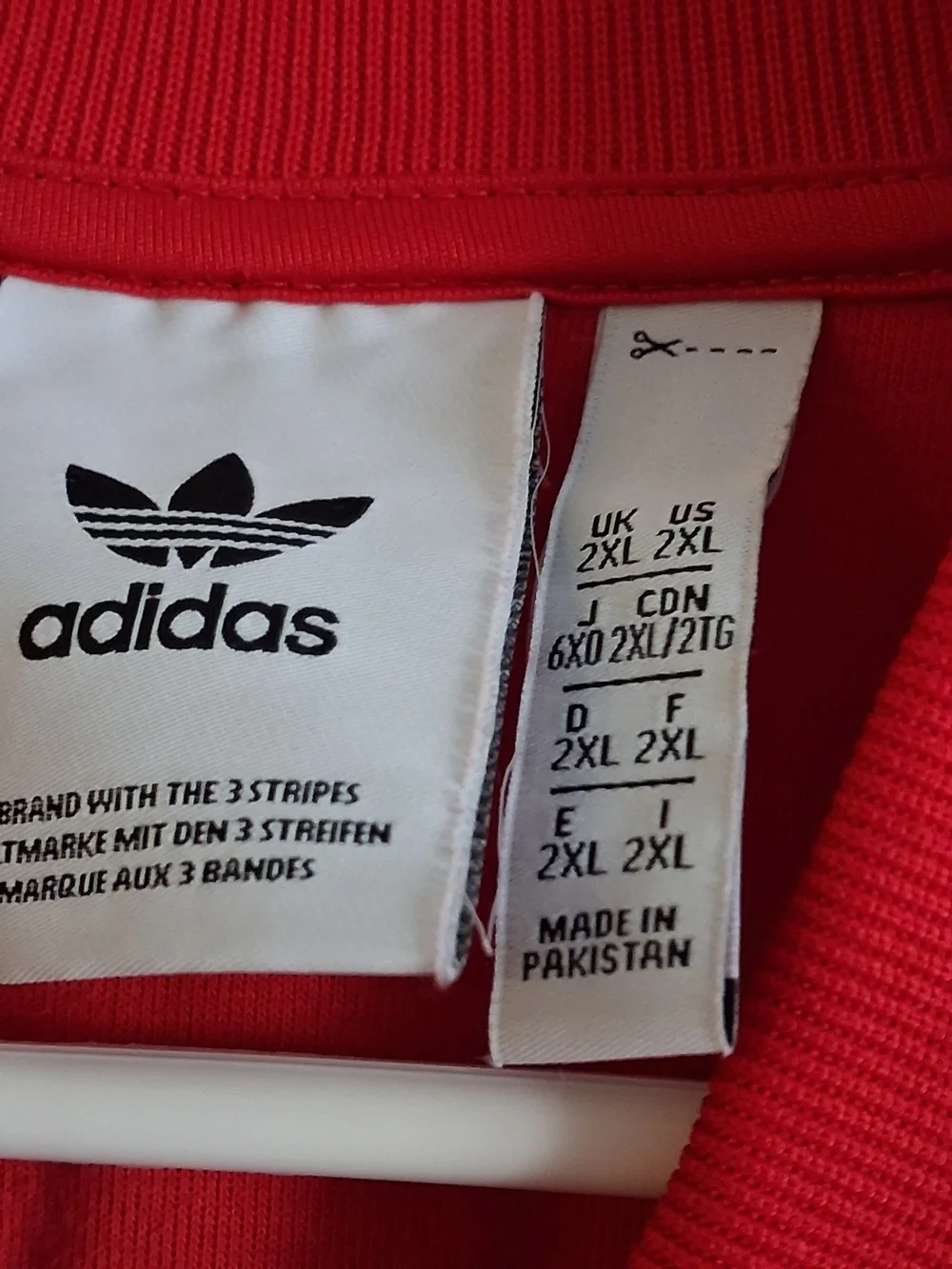 adidas Red Track Jacket with White Stripes